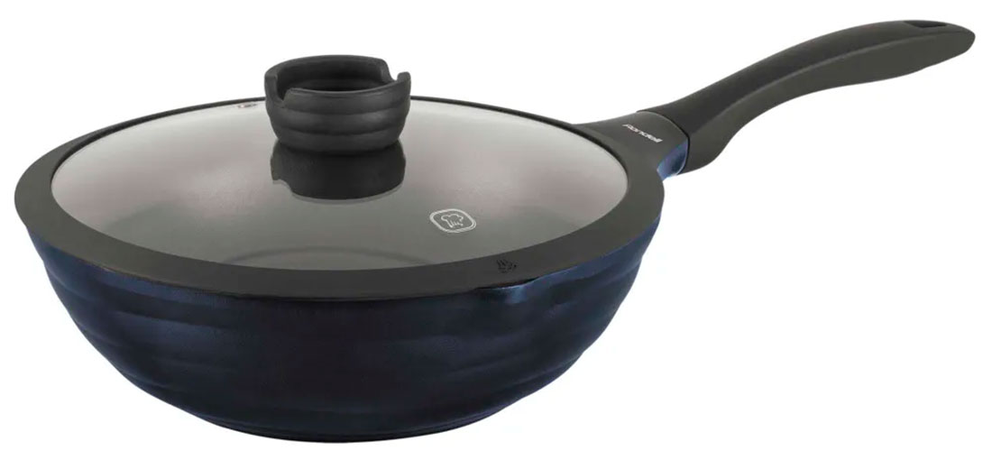 Вок (WOK) Rondell Royal Blue, 28х9 см, с крышкой (RDA-1548)