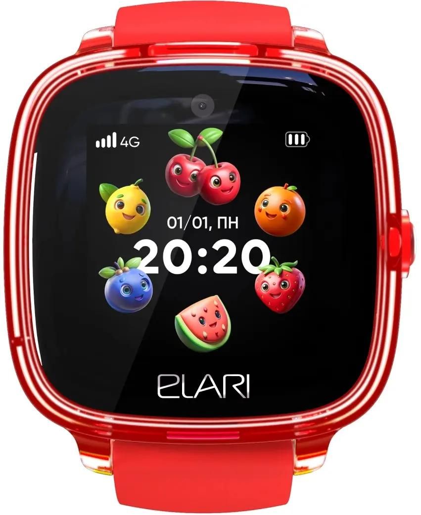 Детские часы с GPS поиском Elari KidPhone Fresh 4G - Red (KP-4G-F-R)