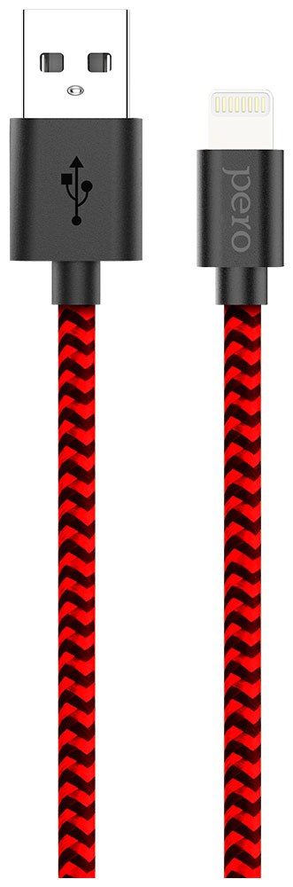 Дата-кабель Pero DC-04 8-pin Lightning 2А 2м Red-black