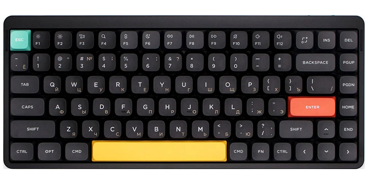 Беспроводная механическая клавиатура Nuphy QMK, AIR75v2, Basalt Black, RGB Hot Swap Blue Switch