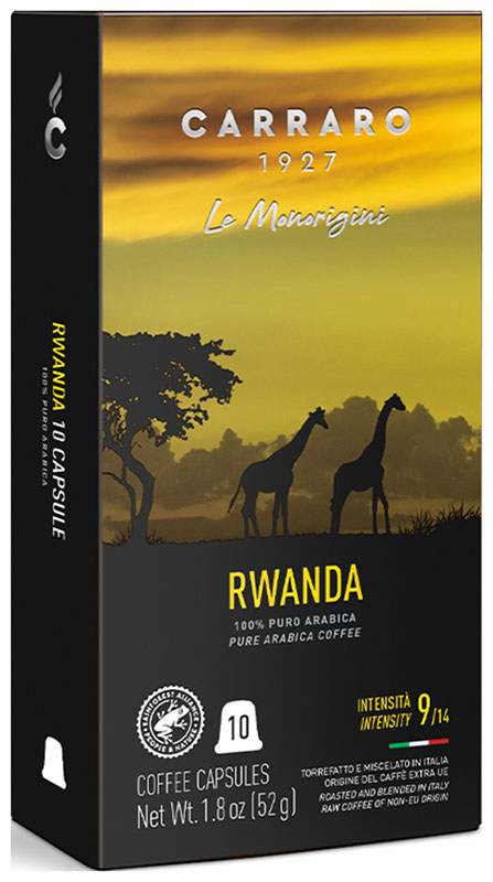 Кофе молотый в капсулах Carraro RWANDA 52 г (система Nespresso)
