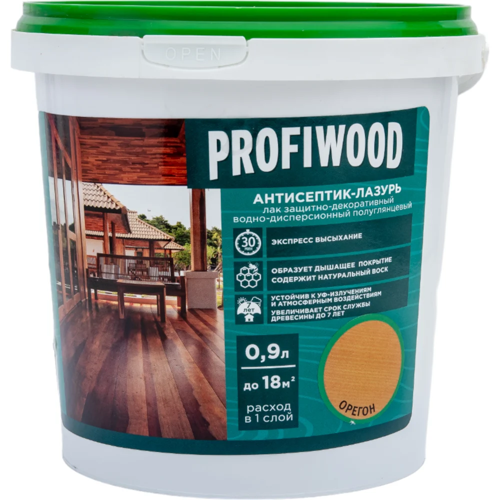 Декоративный атмосферостойкий антисептик-лазурь Profiwood 4013