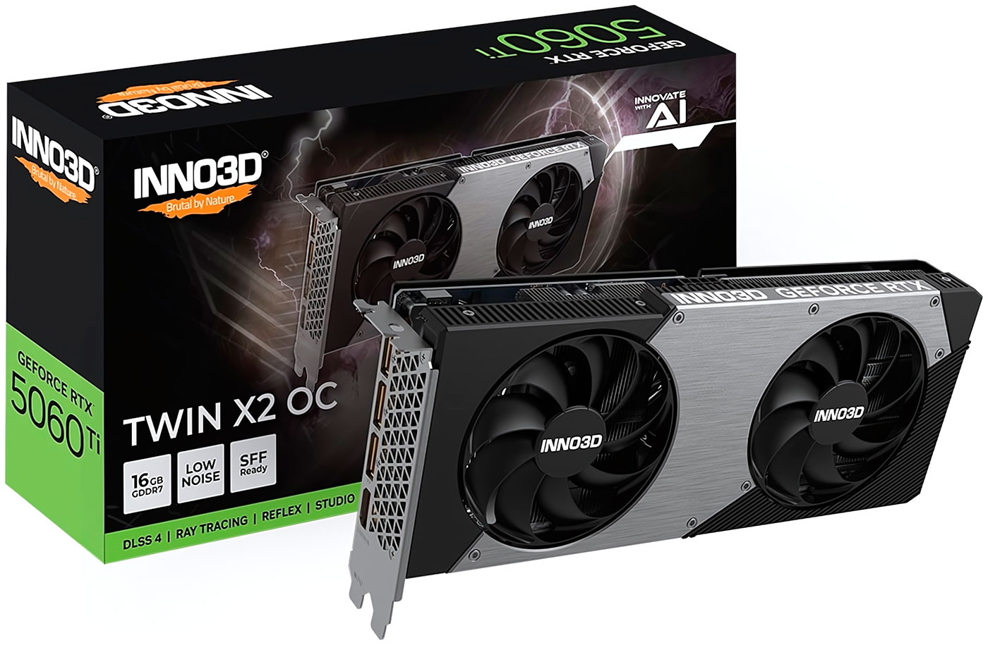 Видеокарта INNO3D GeForce RTX 5060 Ti Twin X2 OC 16G (N506T2-16D7X-191073N)