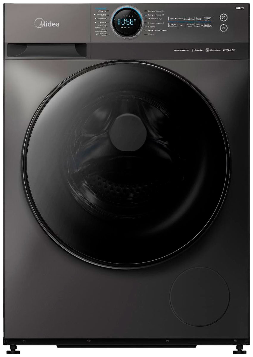 Стиральная машина Midea MF200W90WBS/S-RU, загрузка 9 кг, отжим 1400 об/мин