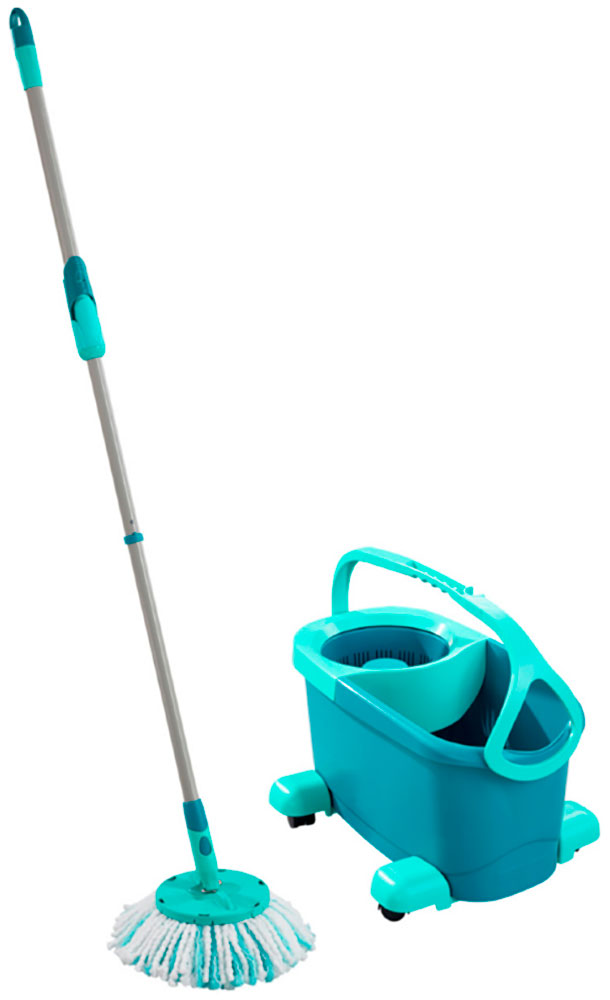 Комплект для уборки Leifheit Clean Twist Disc Mop Ergo mobile 52102: швабра + ведро на колесах с механизмом отжима