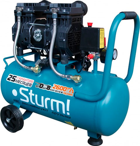 Компресссор безмасляный бесшумный  Sturm! AC93250OL