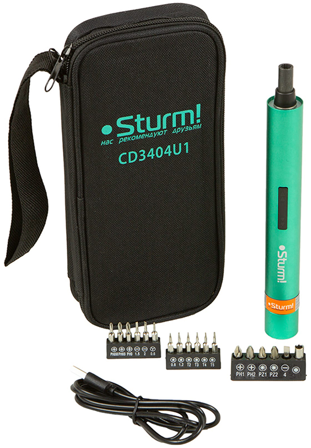 Аккумуляторная отвертка Sturm! CD3404U1 сумка, без ЗУ