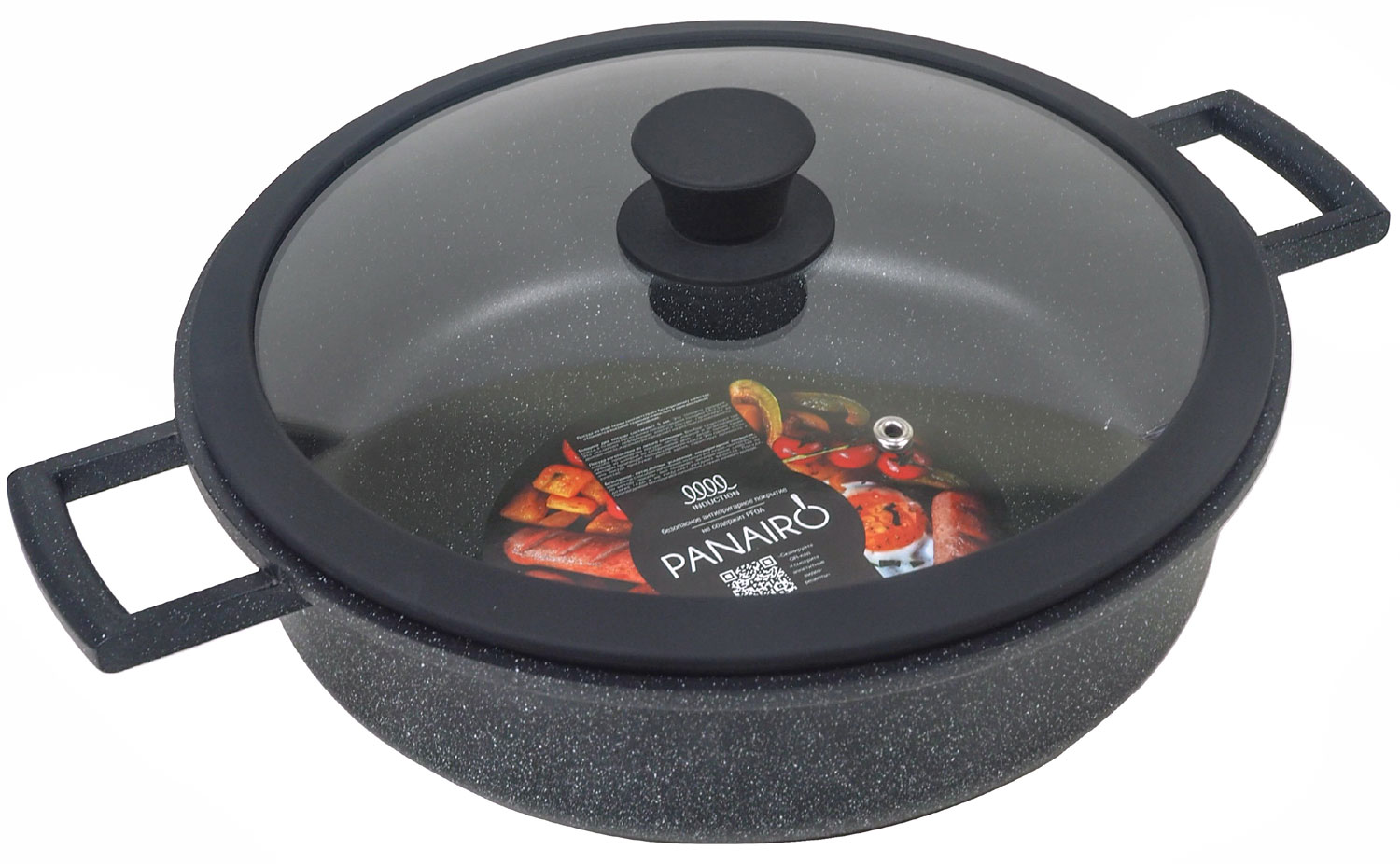 Сотейник Panairo Expa induction, 28 см, с крышкой, индукция (Exp-SOT-28-AL-K.sil-I)