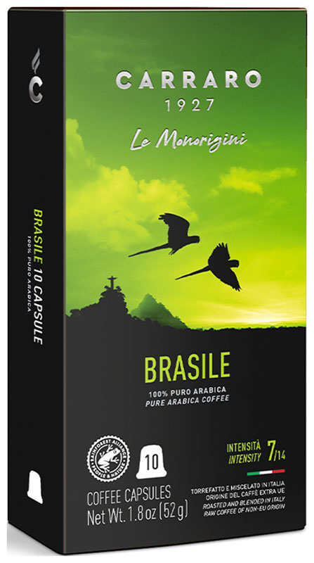 Кофе молотый в капсулах Carraro BRASILE 52 г (система Nespresso)