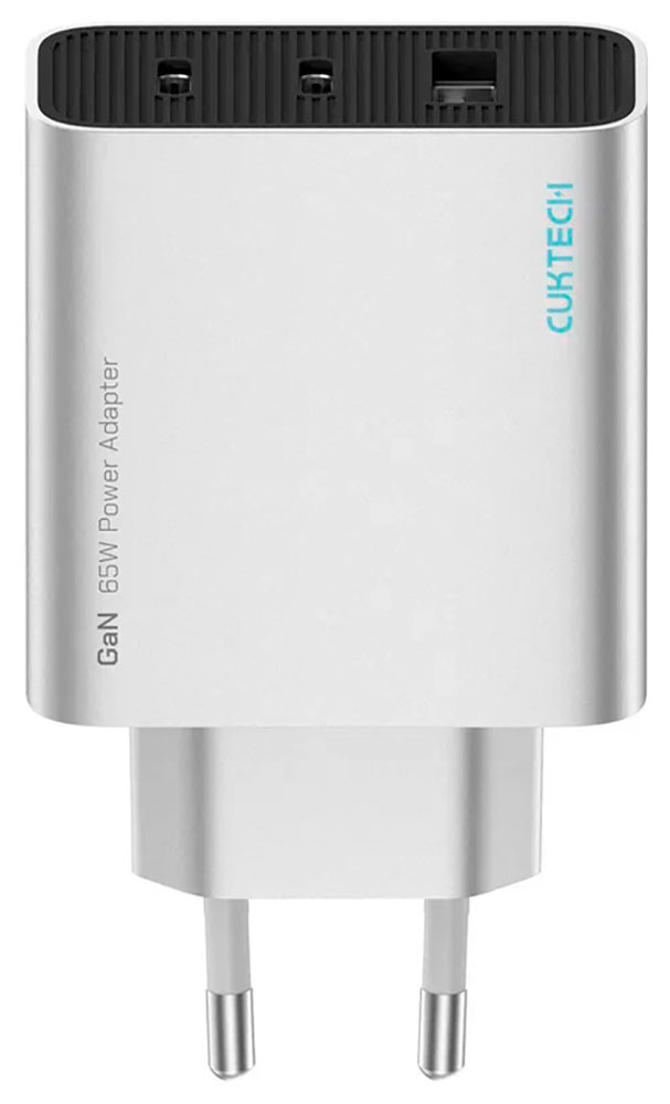 Сетевое зарядное устройство Cuktech ZMI GaN 2 x Type-C + 1 x USB-A, 65 Вт, QC 3.0, PD3.0, Mi Turbo Charge charger, 3 A (A15C Silver) EU+русская инструкция, серебристый