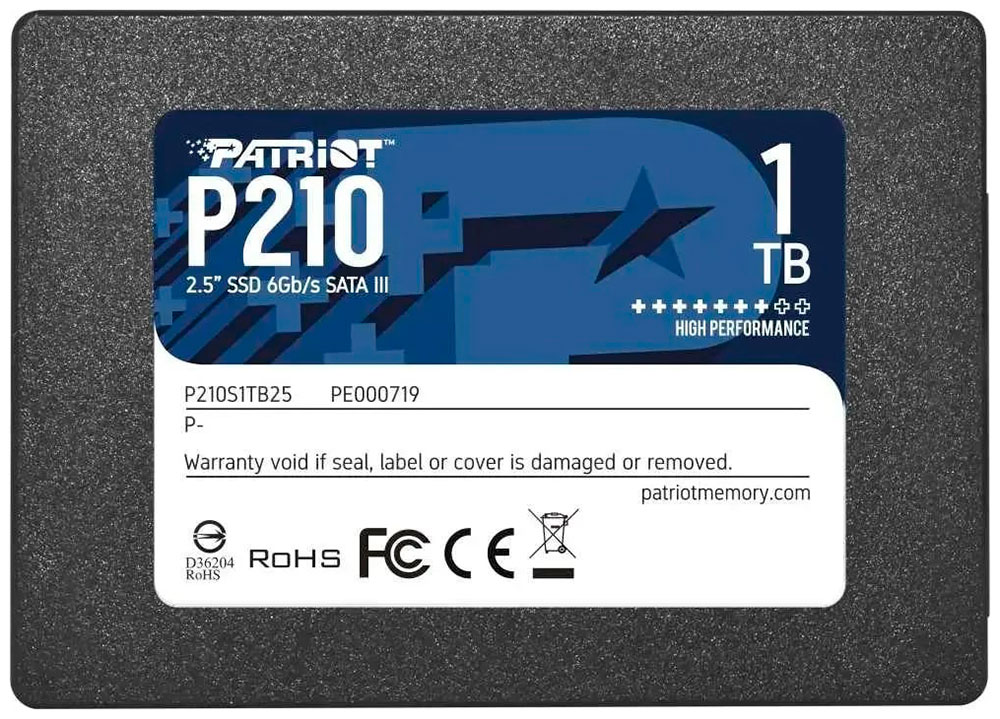 Накопитель SSD Patriot Memory 2.5 P210 1000 Гб SATA III (P210S1TB25)