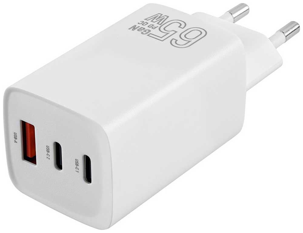 Сетевое зарядное устройство TFN GAN A+C+C 65W, без кабеля, белый (TFN-WC-65W-2113-WH)