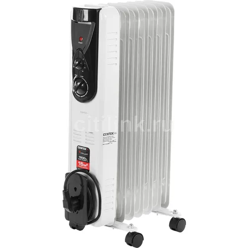 Масляный радиатор CENTEK CT-6200, 1500Вт, 7 секций, 3 режима, белый