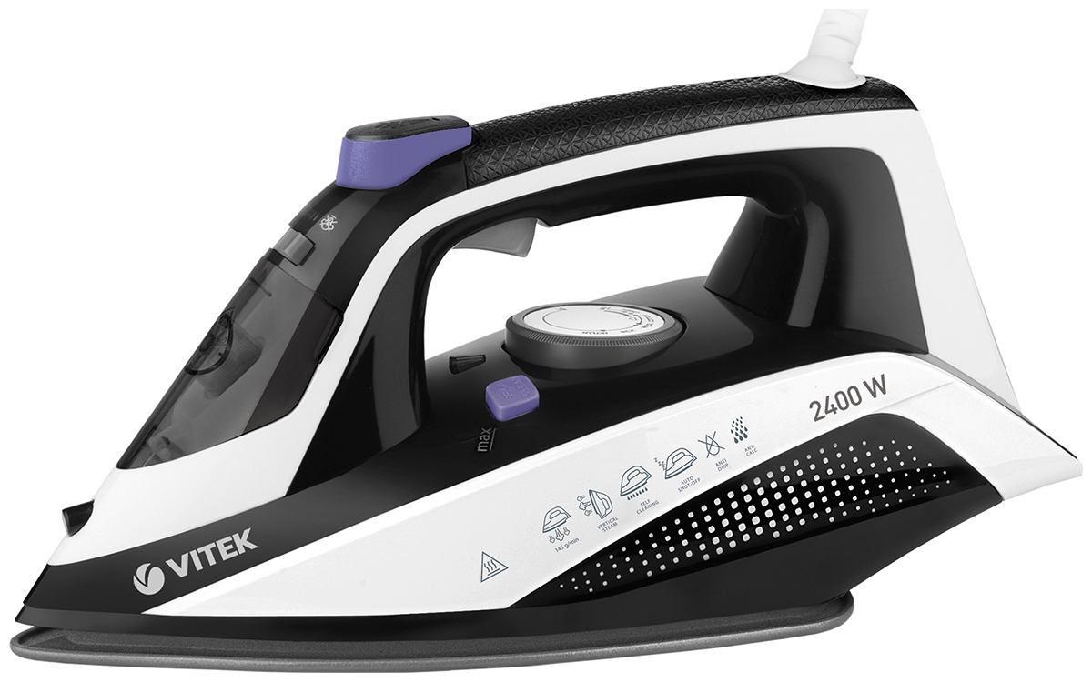 Утюг Vitek VT-8360, 2400 Вт, черный/белый