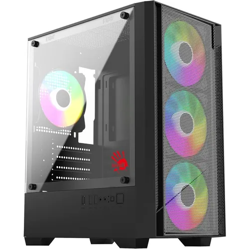 Корпус mATX BLOODY CC-124, Mini-Tower, без БП, черный [cc-124-bk]