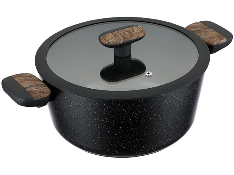 Кастрюля индукционная с крышкой Regent Inox Linea Albero, 4.2 л, черный/коричневый (62-1424)
