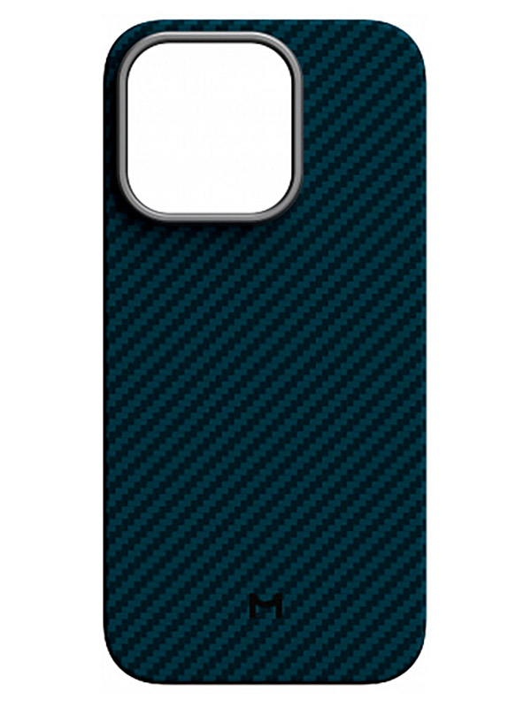 Чехол для мобильного телефона Magssory для iPhone 15 Pro, кевлар (арамид), с магнитами, совместимый с MagSafe, blue (CFB015)