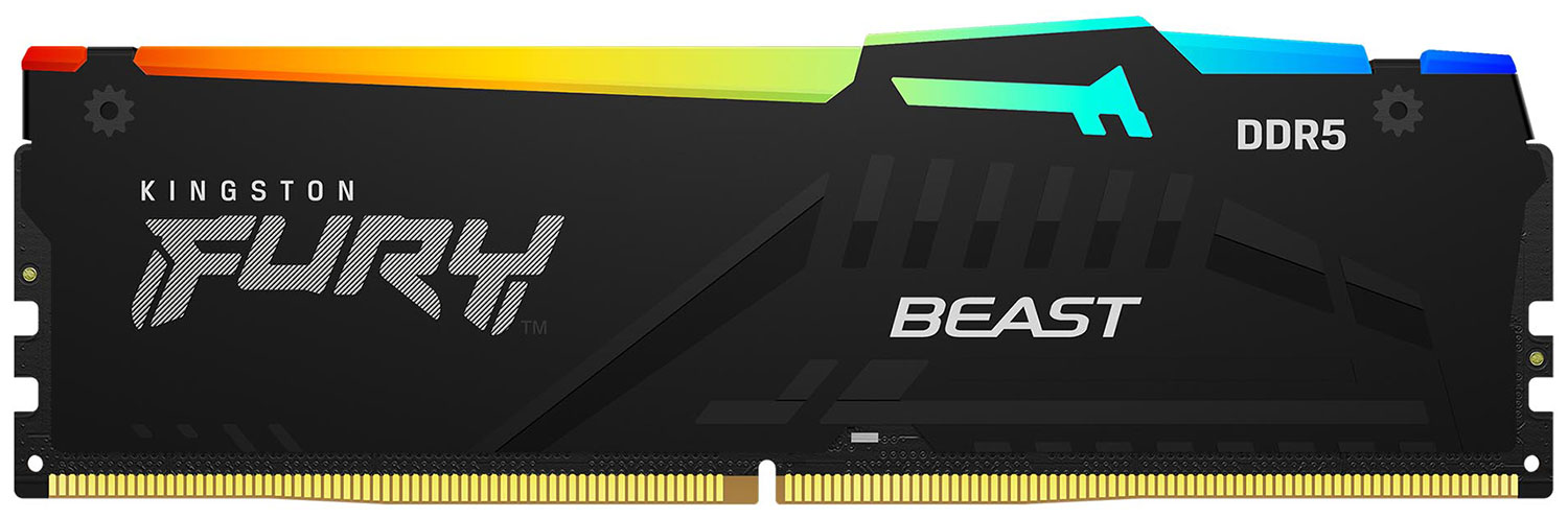 Оперативная память Kingston DDR5 16GB 5600MHz FURY Beast RGB Black (KF556C40BBA-16)