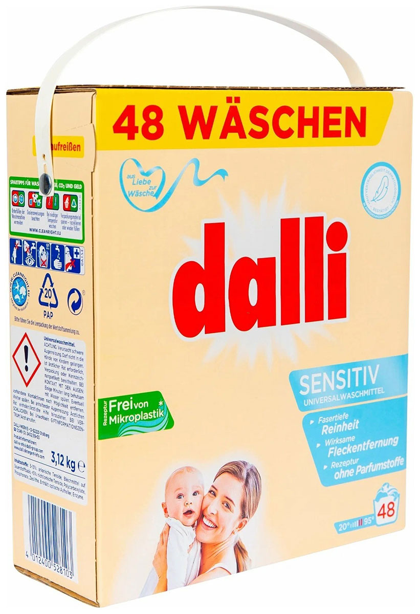 Стиральный порошок Dalli Sensitiv, 3.12 кг, 48 стирок