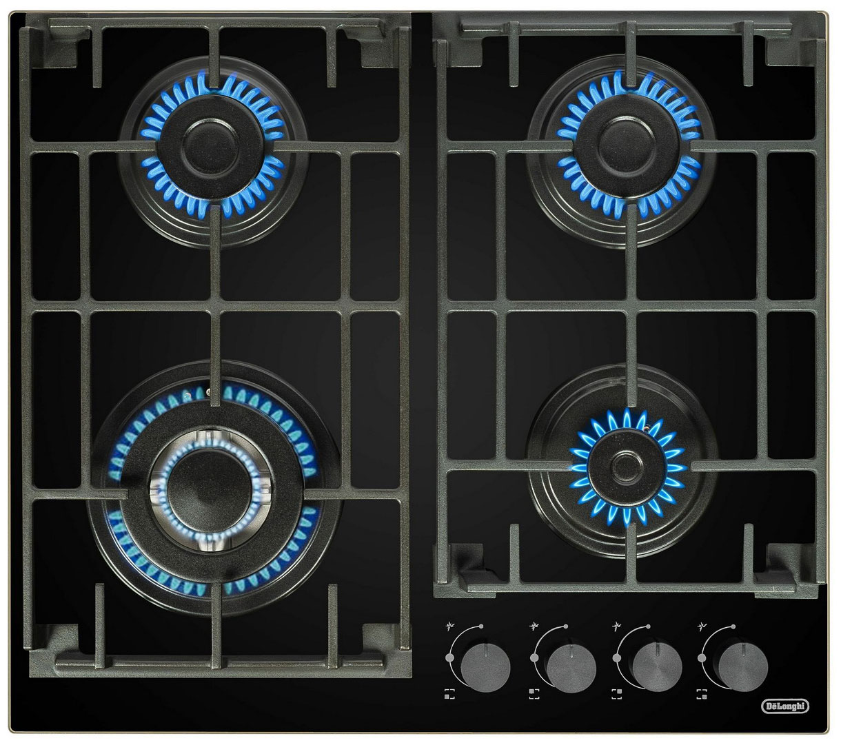Газовая варочная панель De’Longhi GRETA 6GW NB, черный, закаленное стекло