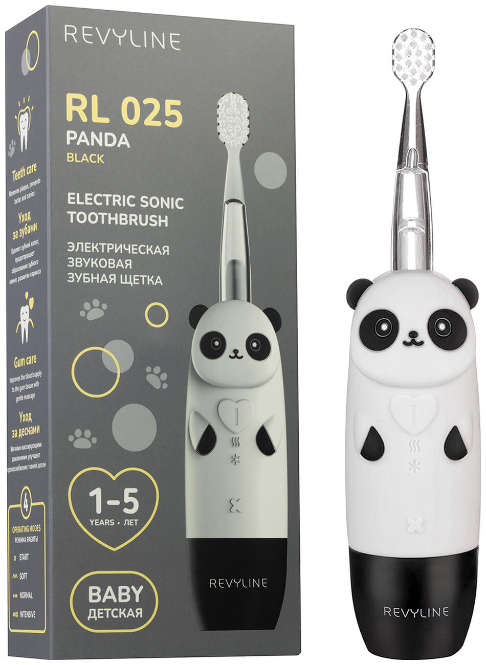 Электрическая зубная щетка Revyline RL 025 Baby Panda, черная