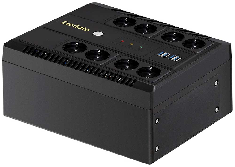 Источник бесперебойного питания ExeGate NEO NNB-600.LED.AVR.8SH.CH (EX293853RUS)