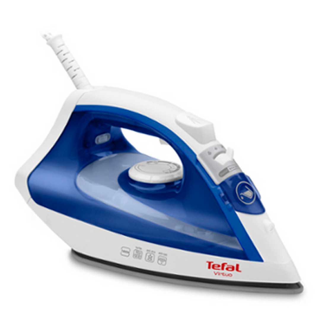 Утюг Tefal Virtuo FV1711E0, паровой удар, мощность 1800 Вт, белый/синий