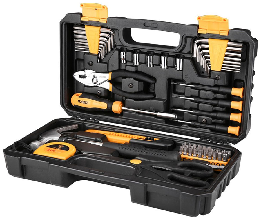Набор инструментов для дома Deko PRO DKMT62 (62шт.) черно-желтый