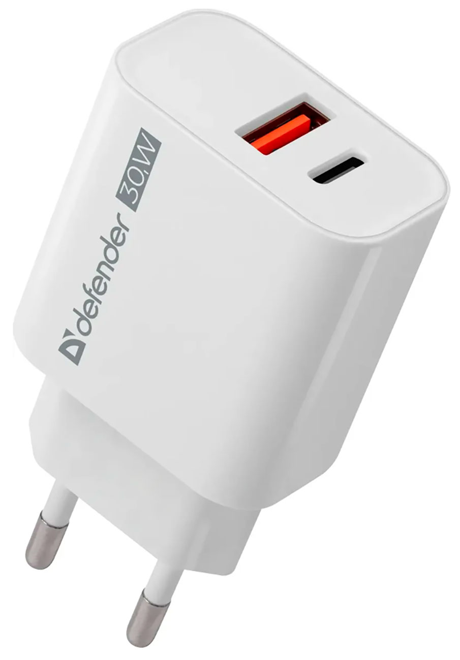 Сетевое ЗУ Defender UPA-130, USB-C/PD30W+USB-A/QC3.0