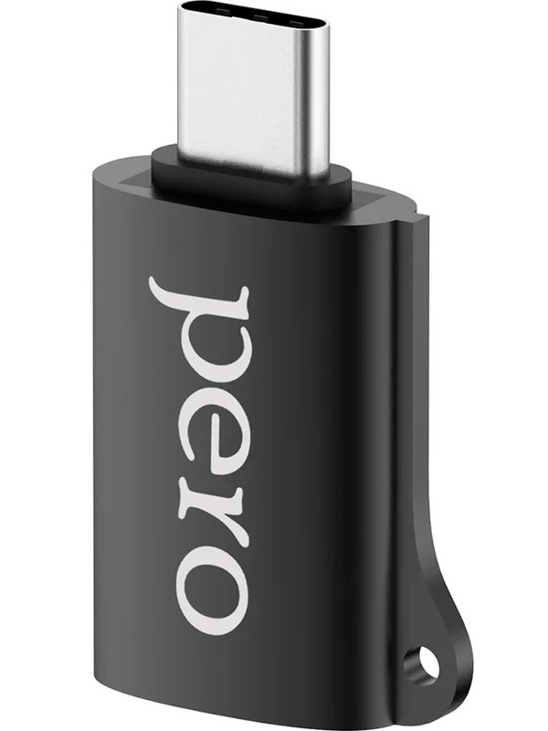 Адаптер Pero AD02, OTG, TYPE-C TO USB 2.0, черный (PRAD02TUBK)