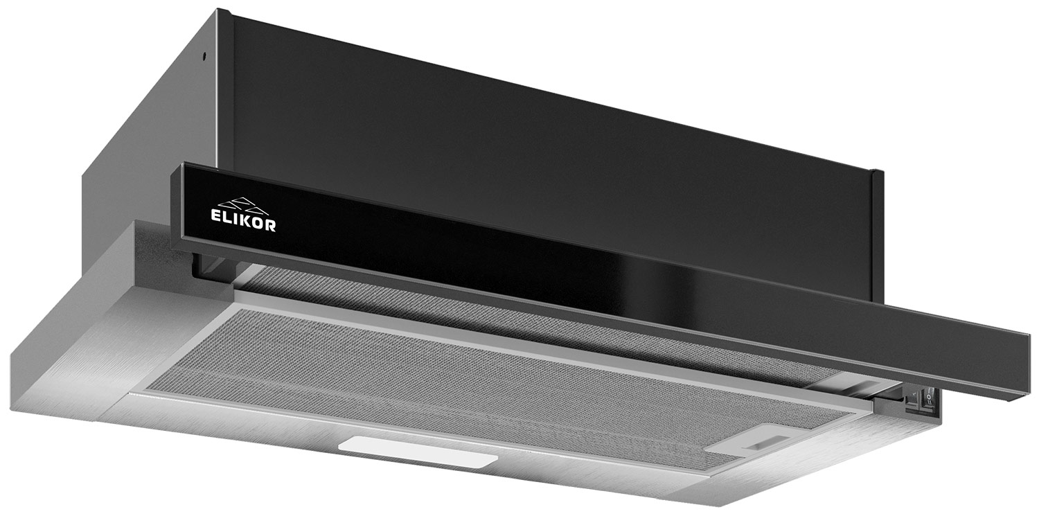 Вытяжка Elikor Интегра GLASS 60Н-400-В2Д нерж/стекло черное 940982