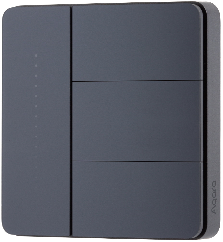 Умный выключатель Aqara Z1 Pro ZNQBKG44LM, 3-х кл., графитовый (ZNQBKG44LM_GR)