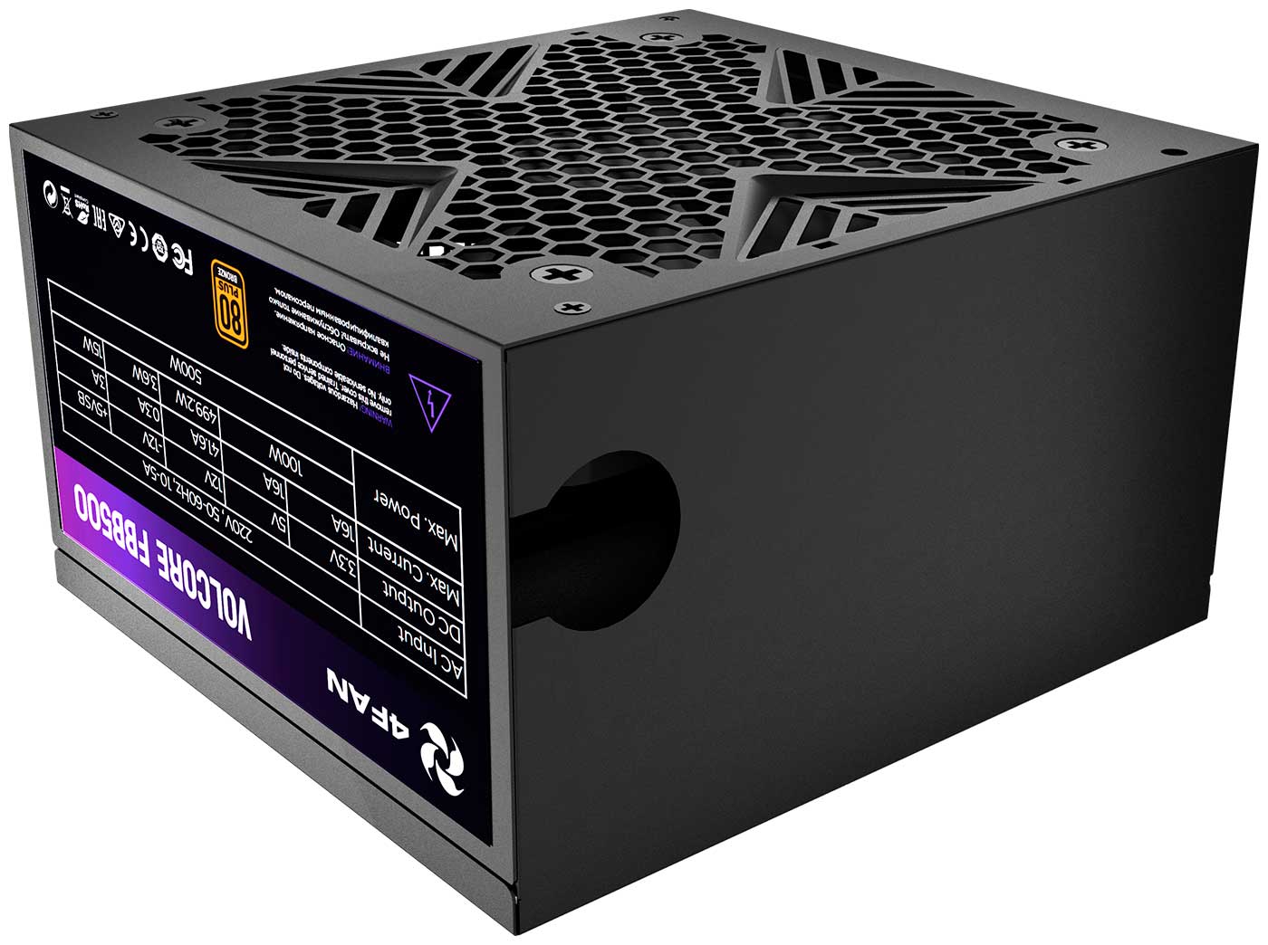 Блок питания 4FAN Volcore FBB500 80+ Bronze 500W Black DC to DC
