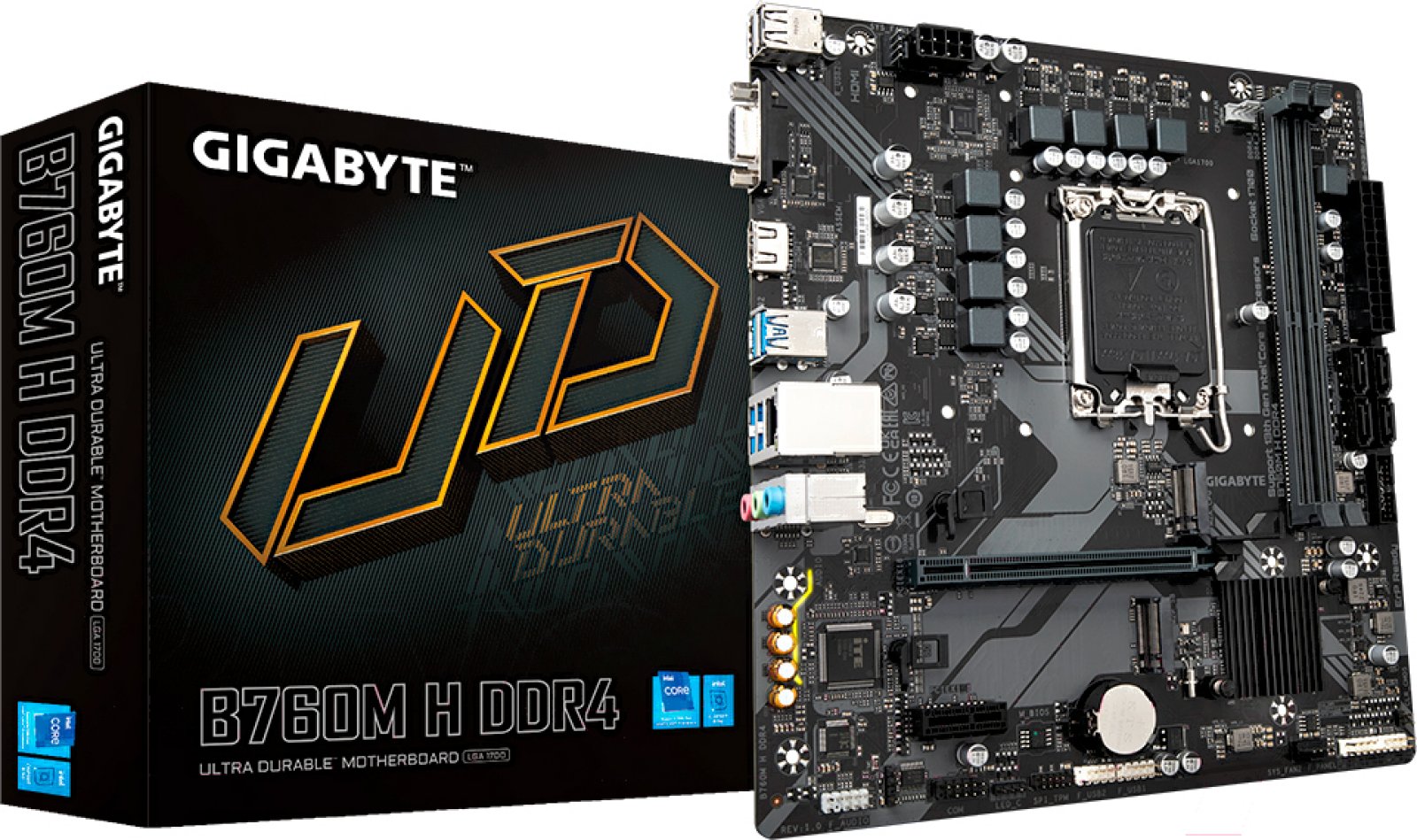 Материнская плата Gigabyte B760M H DDR4 (LGA1700, mATX)