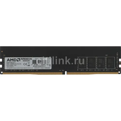 Оперативная память AMD Radeon R9 Gamer Series R948G3206U2S-U DDR4 - 1x 8ГБ 3200МГц, DIMM, Ret