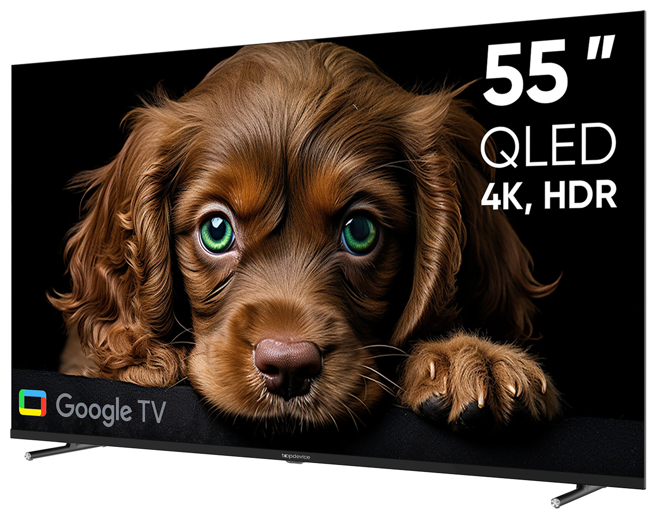 Телевизор Topdevice TV 55" QLED CQ09, c Google TV, 4K UHD (TDTV55CQ09U_BK), черный
