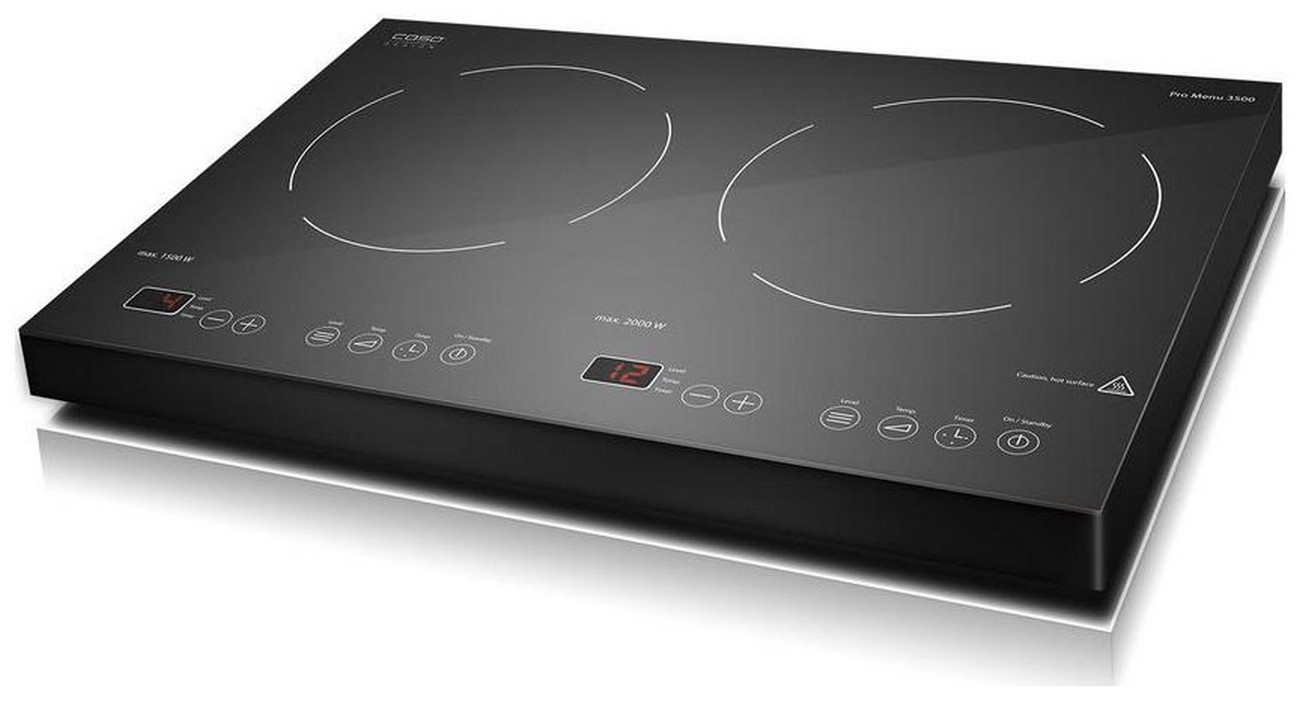 Настольная плита Caso Pro Menu 3500 (black), две конфорки, 12 ступеней мощности, таймер