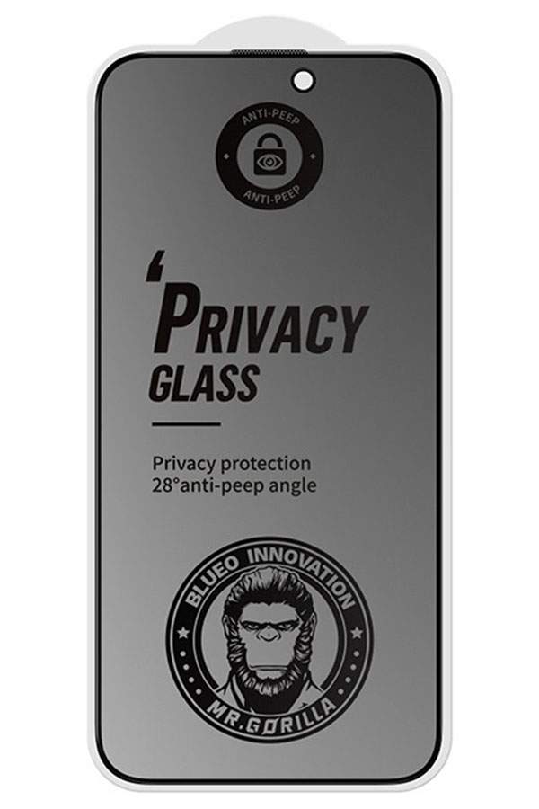 Защитное стекло Type Gorilla Full Cover Anti-Peep Matte Glass, iPhone 15 Pro 6.1, Black (NPG1-15P-BK)