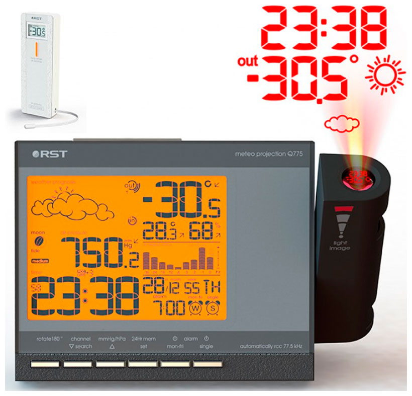Часы-метеостанция RST meteo projection Q775 RST- RST32775 графит