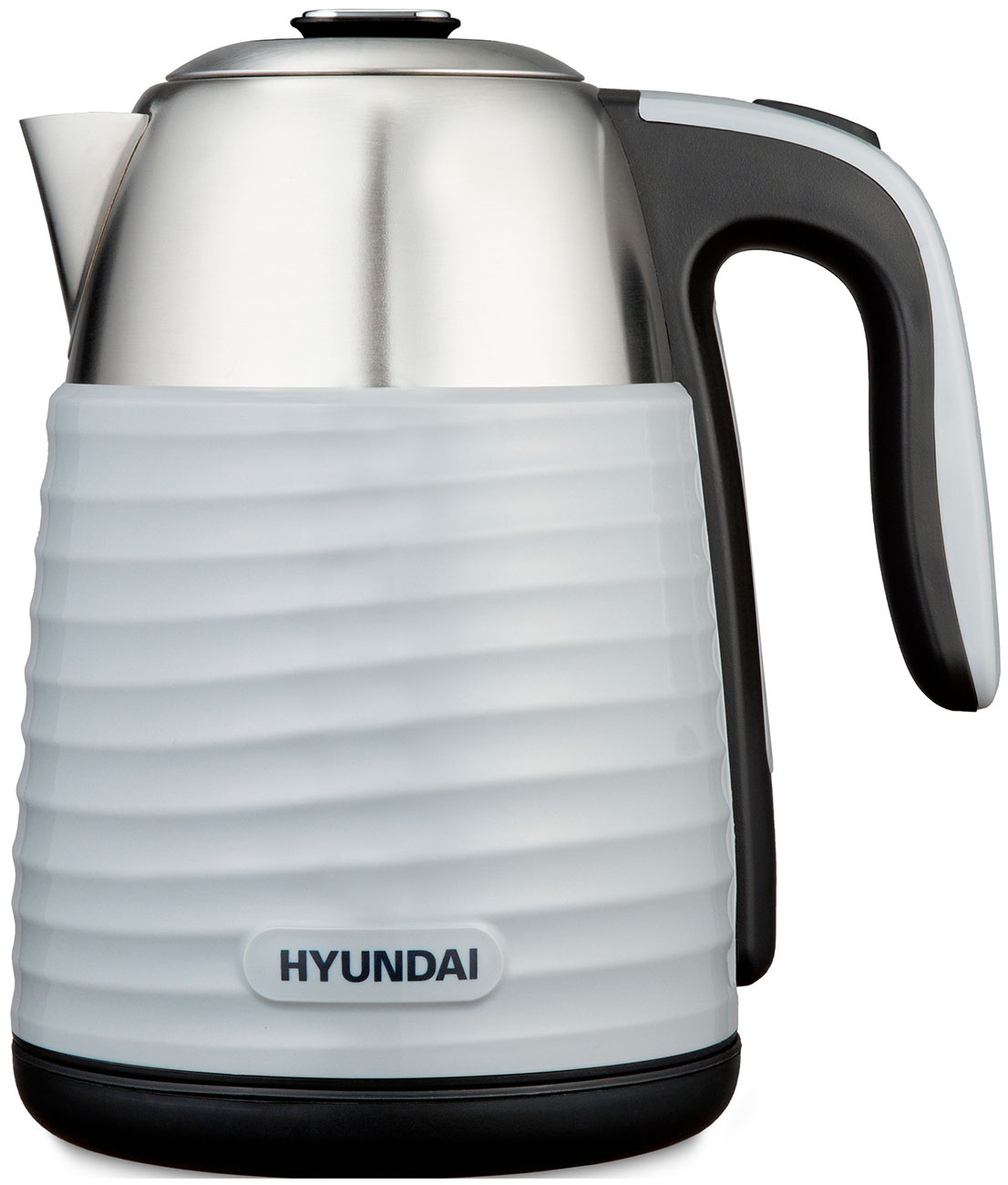 Чайник электрический Hyundai HYK-S4804 (1.7л., 2200Вт, серый/черный металл)
