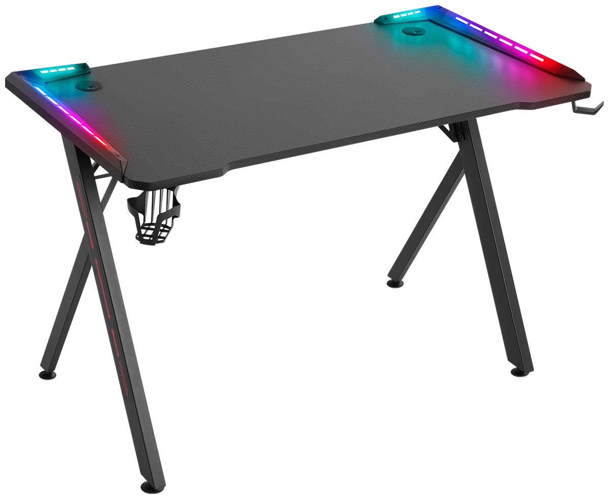 Игровой стол  Defender Gamer, RGB подвесветка, кружки+гарнитура, черный