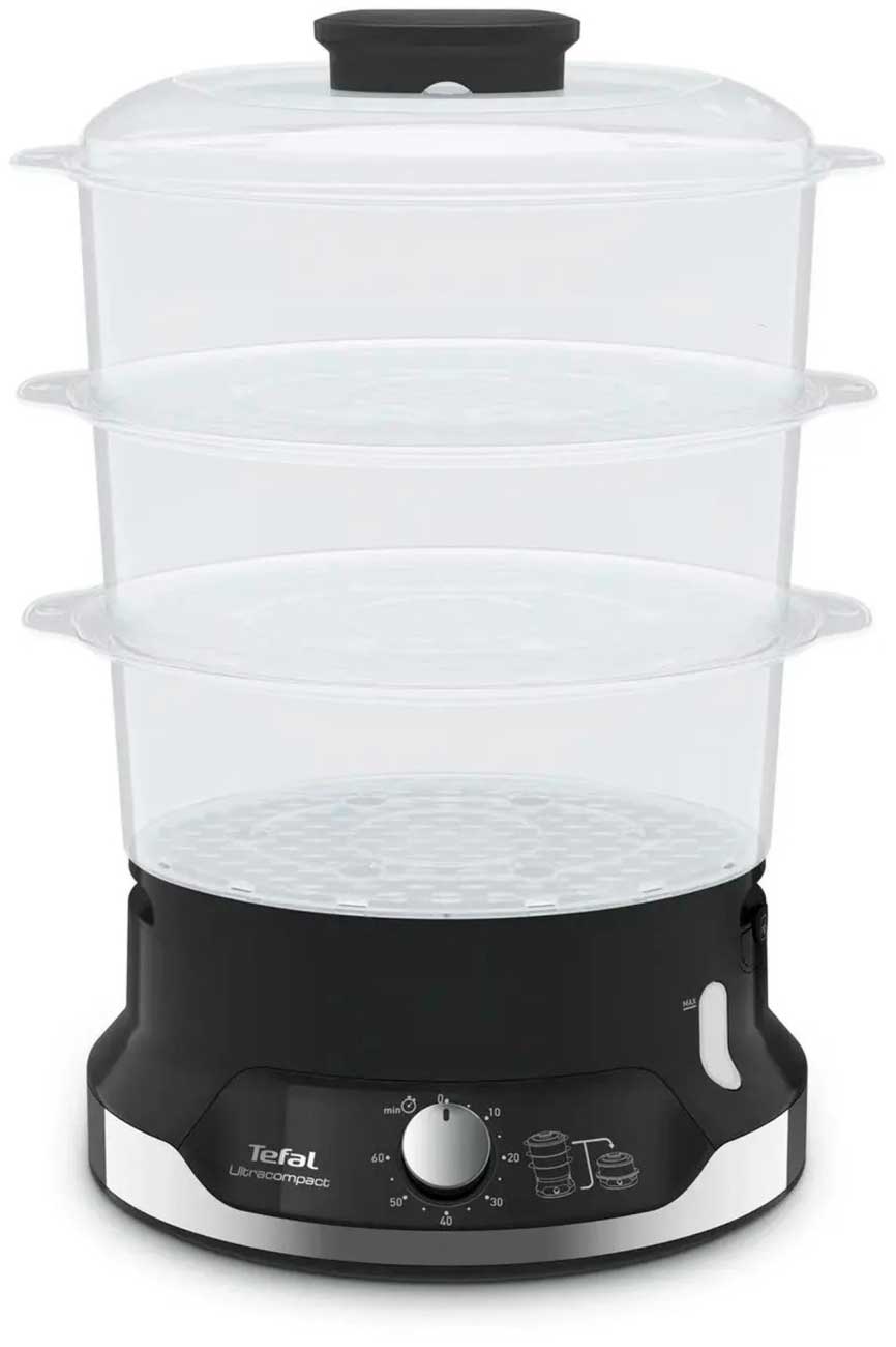 Пароварка Tefal Ultracompact Steam Cooker VC204810, 800 Вт, черный