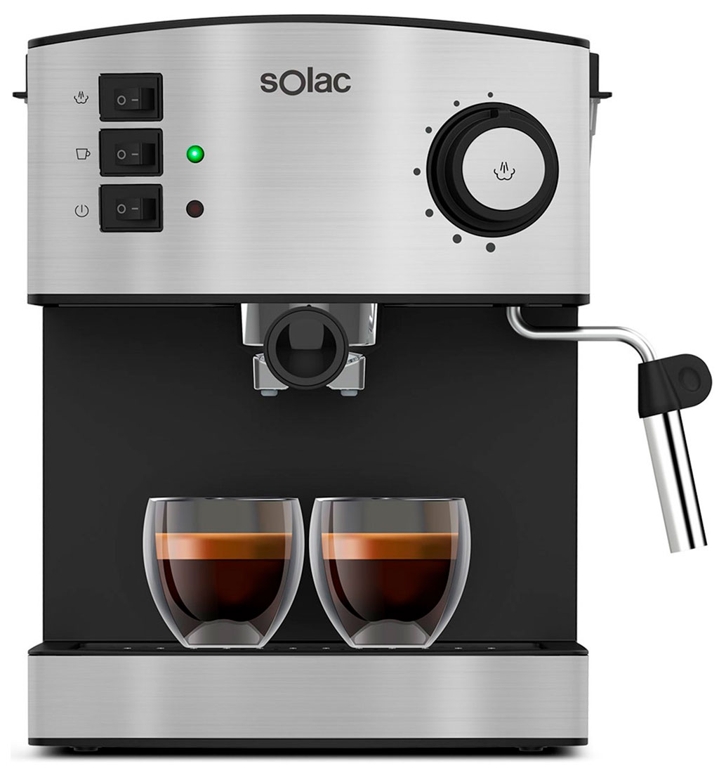 Кофеварка Solac Taste Classic M80, капучинатор, нержавеющая сталь