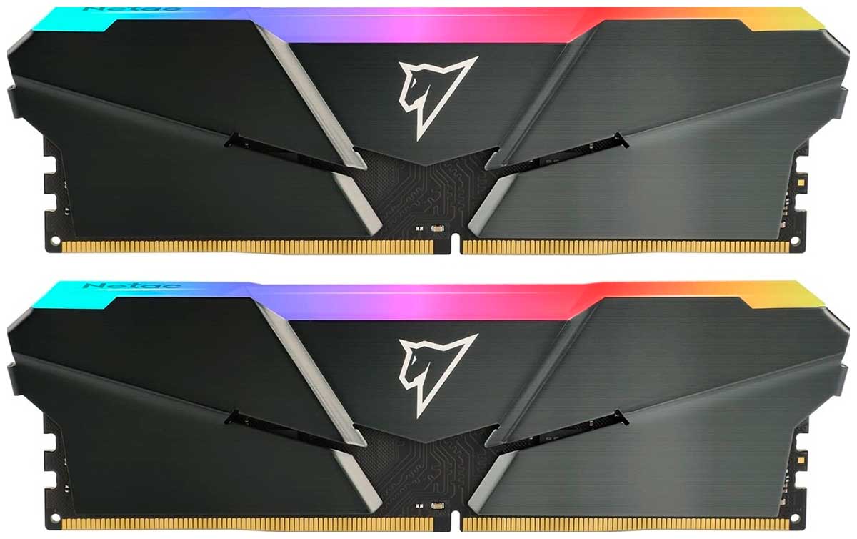 Оперативная память Netac DDR4 16Gb (2x8Gb) 2666MHz Shadow Grey RGB (NTSRD4P26DP-16E)