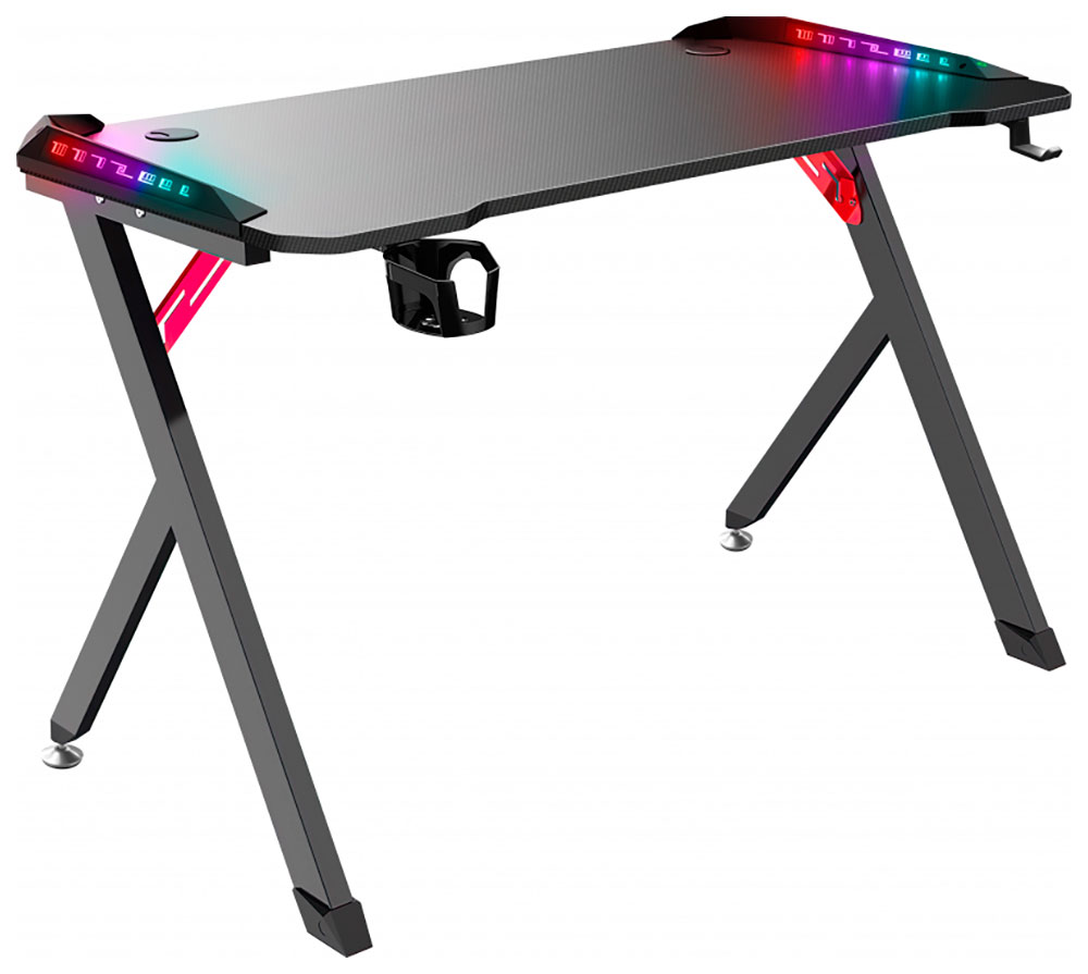 Игровой стол Defender Spirit, RGB-подсветка, черный, держатель для гарнитуры, подставка для кружки