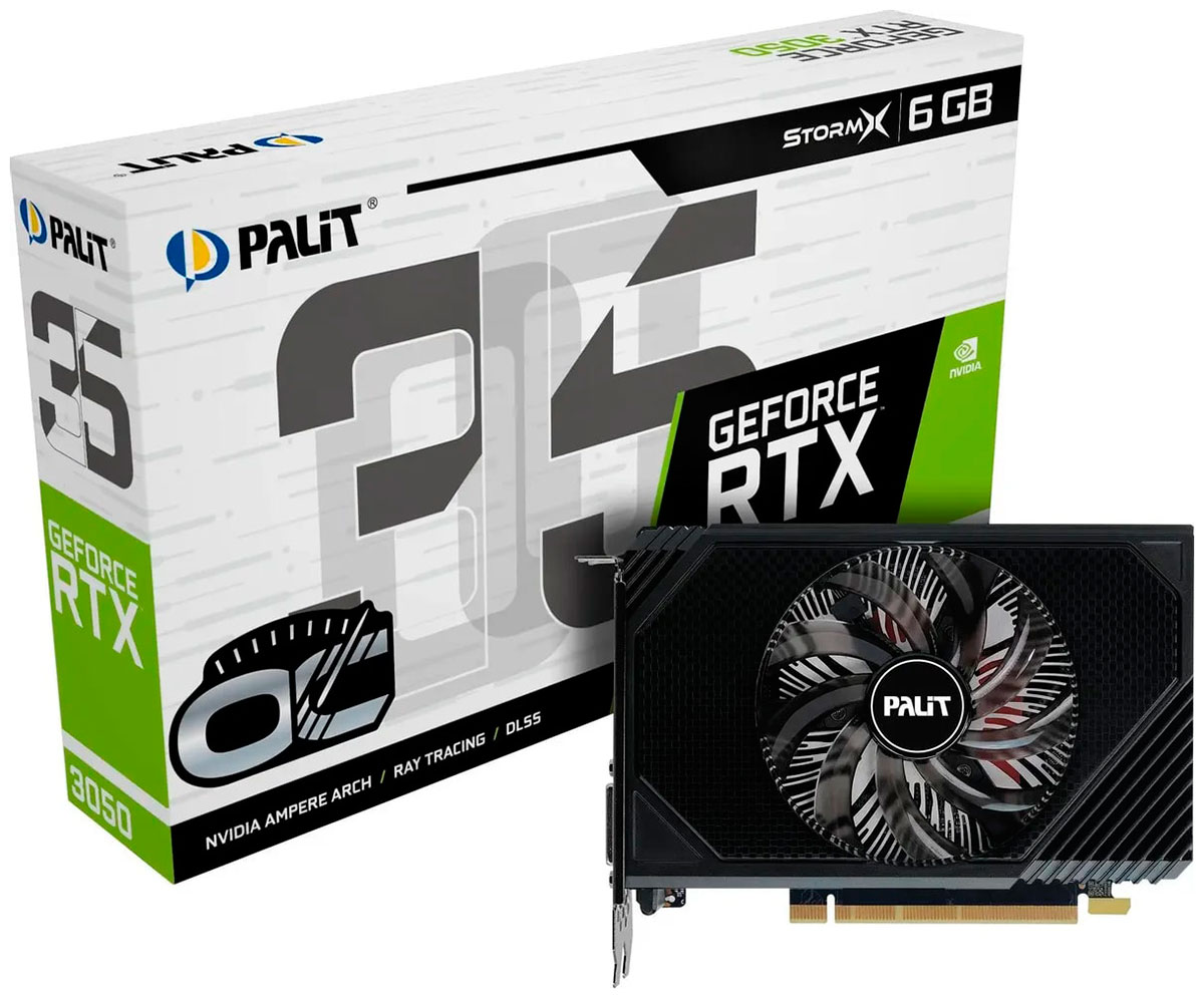 Видеокарта Palit GeForce RTX 3050 StormX OC 6Gb (NE63050S18JE-1072F)