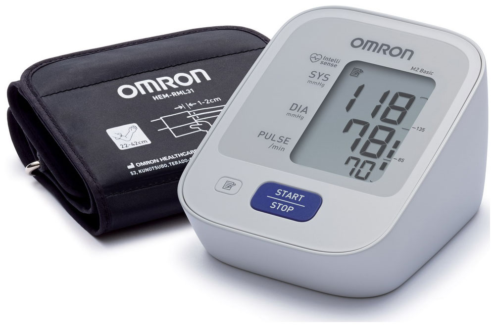 Тонометр Omron M2 Basic (HEM-7121-ALRU) Адаптер и Универсальная манжета