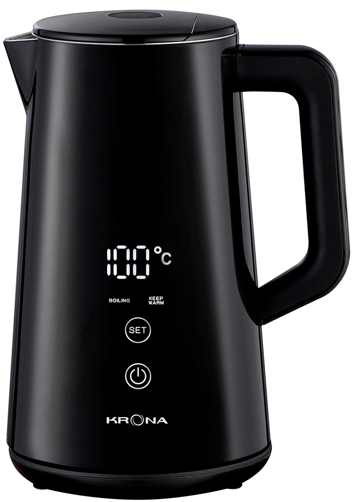 Чайник электрический Krona Digitaler Black, 1.5л