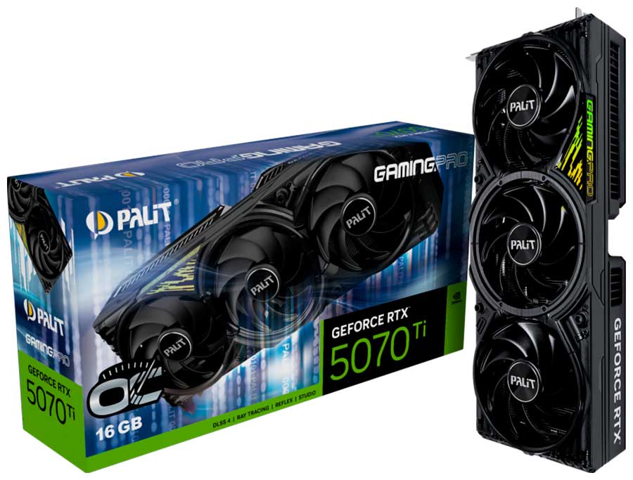 Видеокарта Palit GeForce RTX 5070 Ti GAMINGPRO OC 16GB (NE7507TS19T2-GB2031Y)