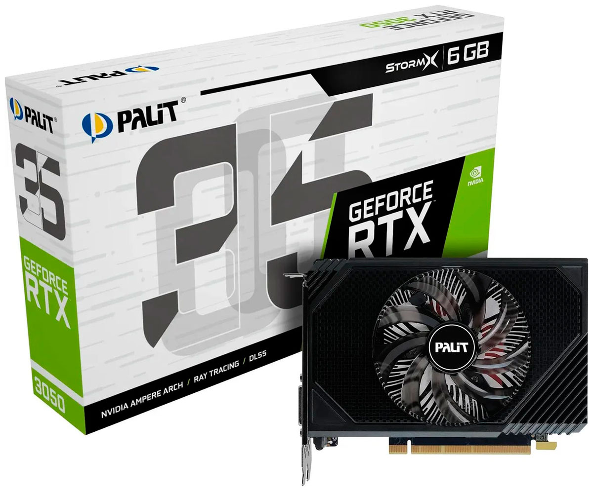 Видеокарта Palit GeForce RTX 3050 StormX 6Gb (NE63050018JE-1072F)